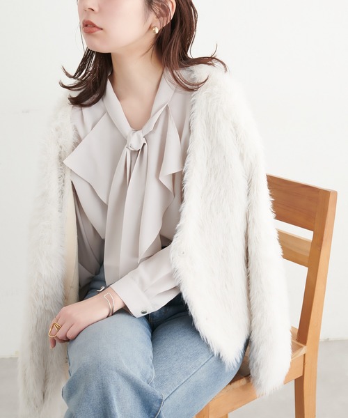 「natural couture」 長袖ブラウス FREE パープル レディース_画像6