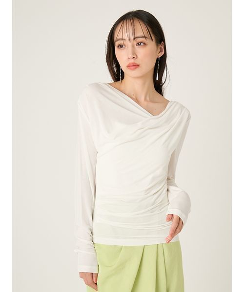 FRAY I.D（フレイ・アイディー） tシャツ 2wayデコルテタックドレープ