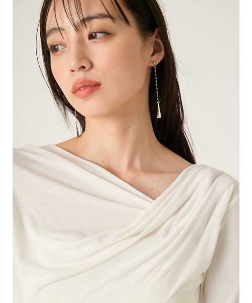 FRAY I.D（フレイ・アイディー） tシャツ 2wayデコルテタックドレープ