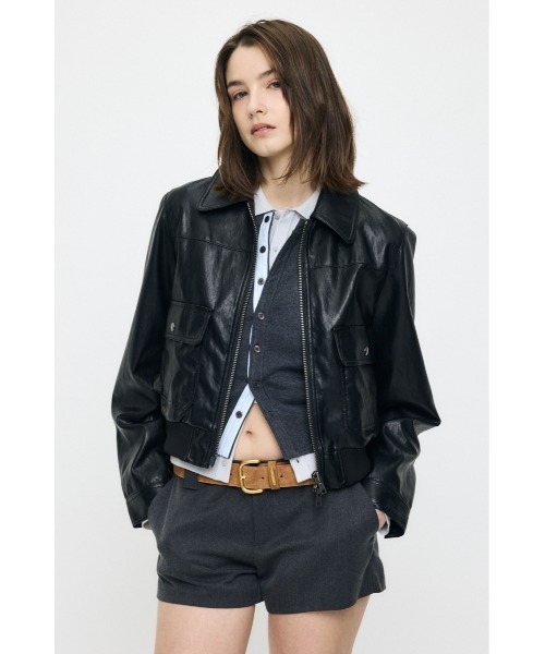 F/LEATHER A-2 フライトジャケット／マウジー（MOUSSY）　BLK MOUSSY（マウジー） ブルゾン アウター 「26年SS新作」COMPACT F