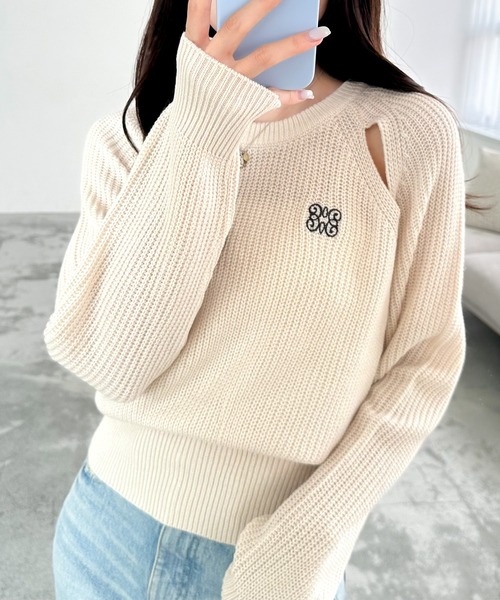 「mily bilet」 長袖ニット LARGE チャコールグレー レディース_画像3