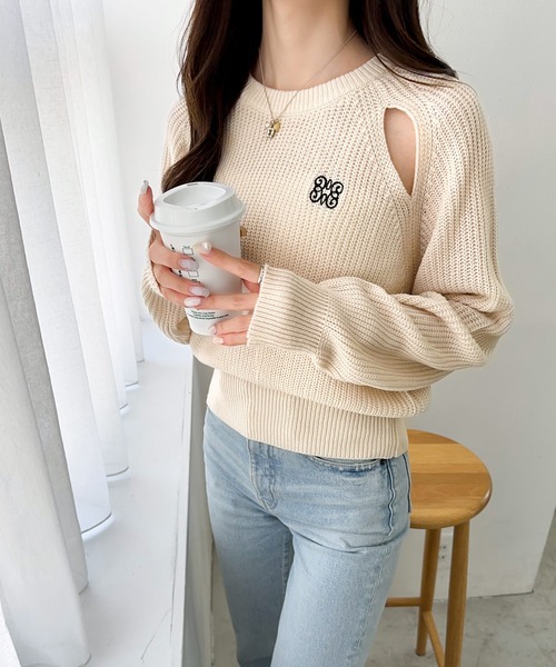 「mily bilet」 長袖ニット LARGE チャコールグレー レディース_画像7
