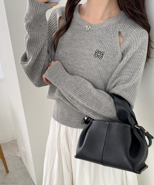 「mily bilet」 長袖ニット LARGE チャコールグレー レディース_画像9