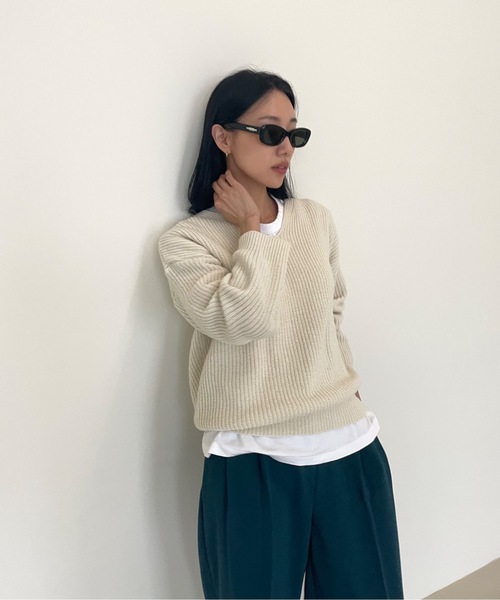 「Didot.showroom」 長袖ニット FREE ネイビー レディース_画像5