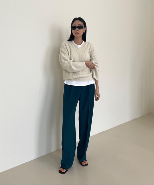 「Didot.showroom」 長袖ニット FREE ネイビー レディース_画像7