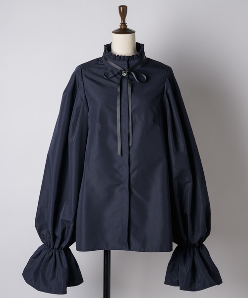 「VIOLETTA」 長袖ブラウス FREE ネイビー レディース_画像3