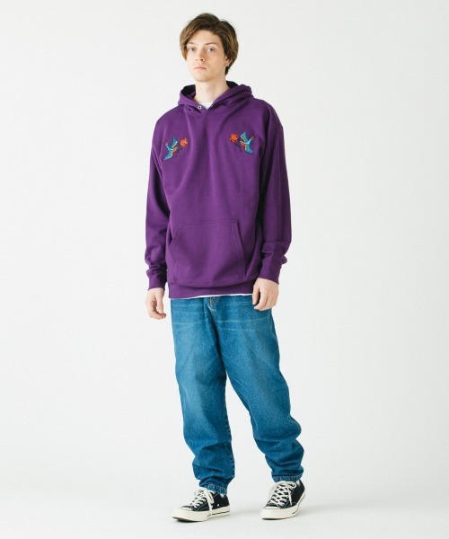 「rehacer」 プルオーバーパーカー X-LARGE パープル メンズ_画像9