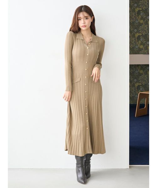 SNIDEL（スナイデル） ニットワンピース ONE SIZE グレー レディース