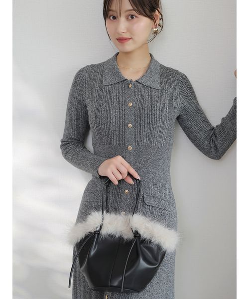 SNIDEL（スナイデル） ニットワンピース ONE SIZE グレー レディース