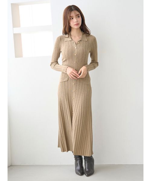 SNIDEL（スナイデル） ニットワンピース ONE SIZE グレー レディース