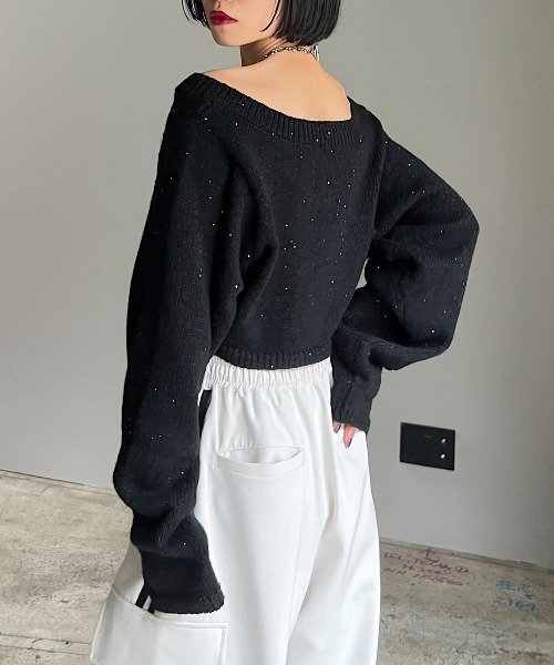 「PAGEBOY」 長袖ニット FREE ネイビー レディース_画像2