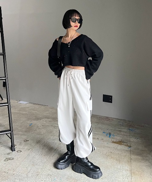「PAGEBOY」 長袖ニット FREE ネイビー レディース_画像8