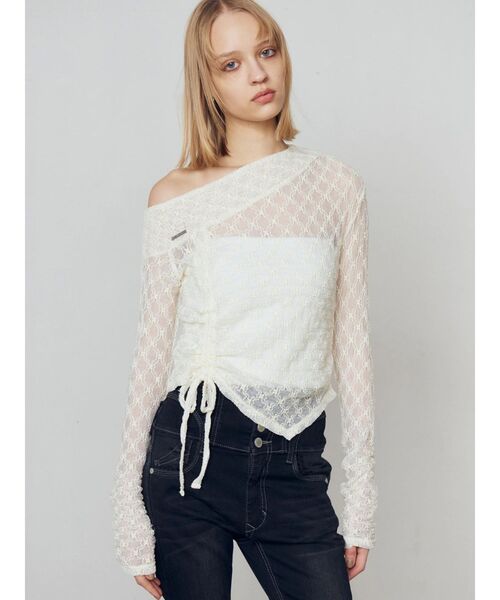 EMODA（エモダ） tシャツ アシンメトリーオフショルダートップ 