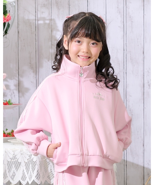 mezzo piano ジャージ 袖レースライン ZIPジャージ キッズ 子供服