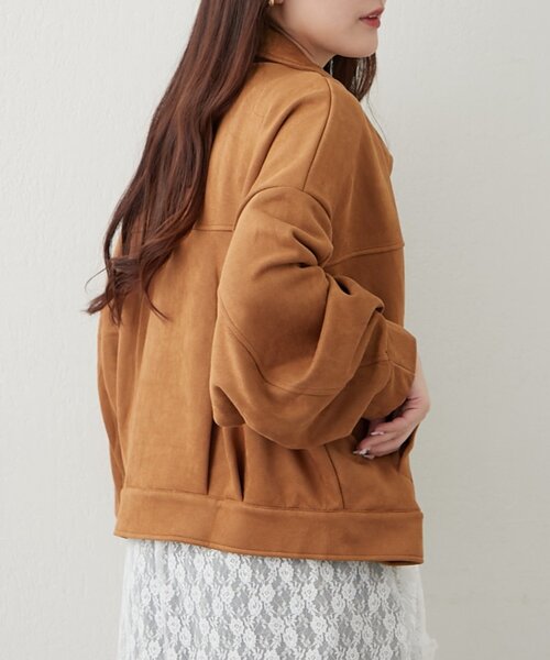 「continuer de NICE CLAUP」 ブルゾン FREE キャメル レディース_画像5