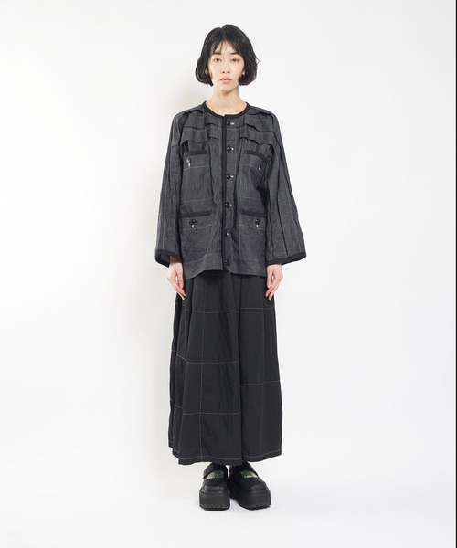 「gomme」 デニムジャケット MEDIUM ブラック レディースの画像