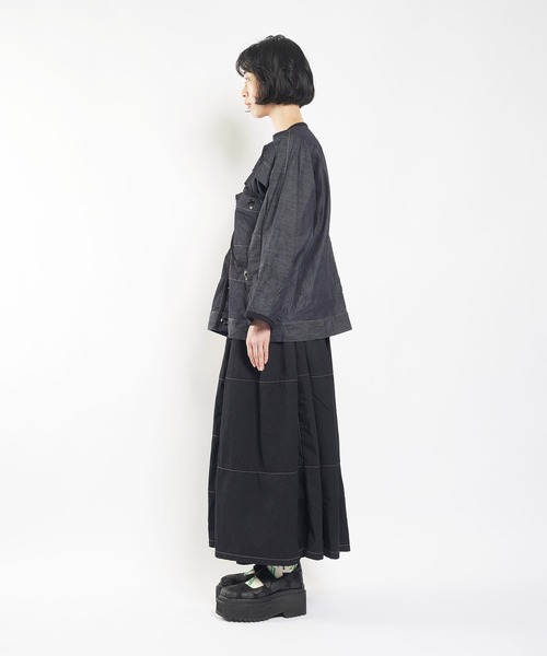 「gomme」 デニムジャケット MEDIUM ブラック レディースの画像