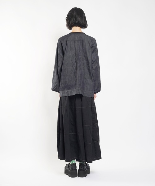「gomme」 デニムジャケット MEDIUM ブラック レディースの画像