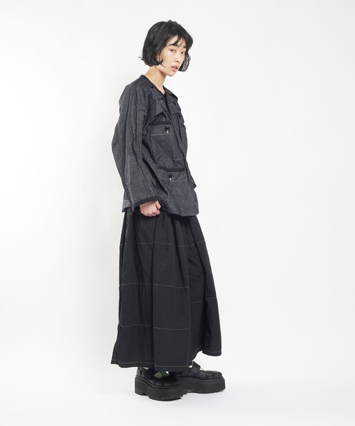 「gomme」 デニムジャケット MEDIUM ブラック レディースの画像