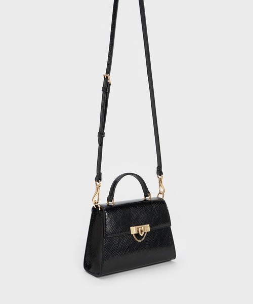 「CHARLES \u0026 KEITH」 2WAYバッグ S ブラック レディースの画像