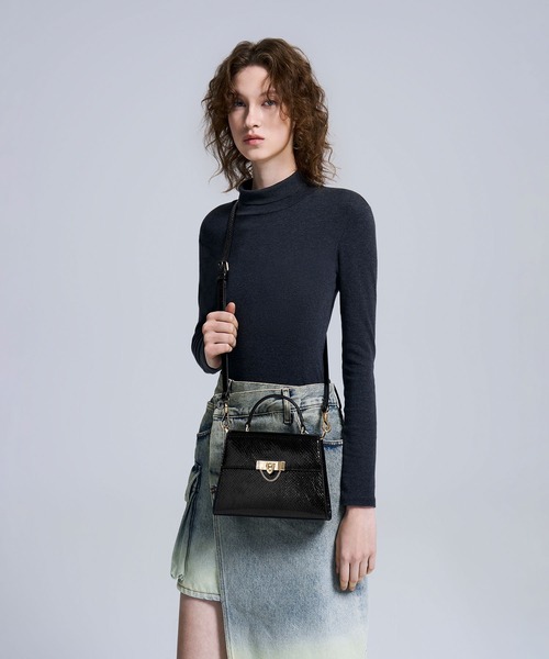 「CHARLES \u0026 KEITH」 2WAYバッグ S ブラック レディースの画像