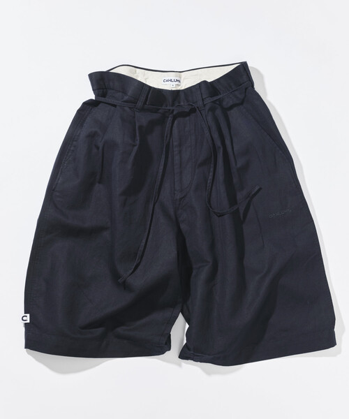 CAHLUMN カウラム 2 Tuck Chino Shorts CAHLUMN（カウラム） パンツ Cotton Linen 2 Tuck Chino Shorts