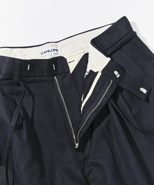 CAHLUMN（カウラム） パンツ Cotton Linen 2 Tuck Chino Shorts