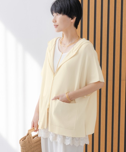 Elura（エルーラ） ベスト ジレ 「接触冷感」冷感ポンチョニットジレ
