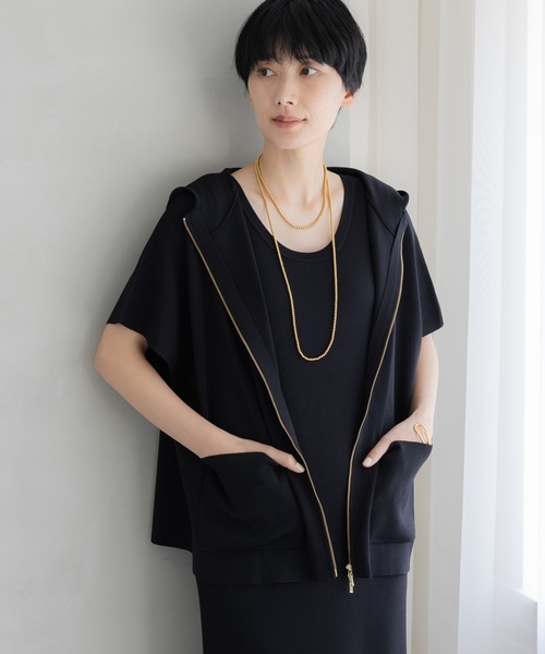 Elura（エルーラ） ベスト ジレ 「接触冷感」冷感ポンチョニットジレ