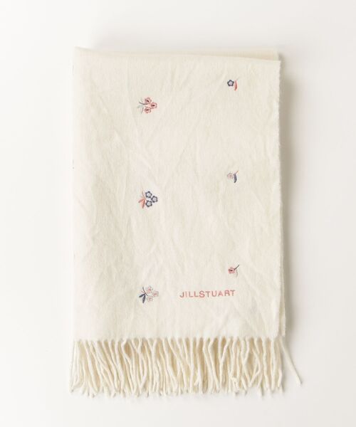 ジルスチュアート　刺繍　ストール JILL STUART（ジルスチュアート） 刺繍ストール - ホワイト レディース