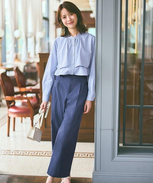 「ANY SIS」 長袖ブラウス MEDIUM ブルー レディース_画像3
