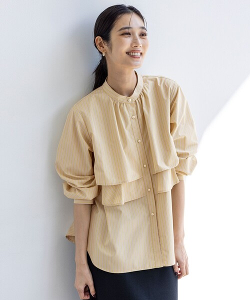 「ANY SIS」 長袖ブラウス MEDIUM ブルー レディース_画像5