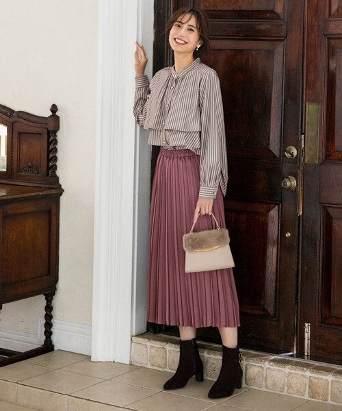 「ANY SIS」 長袖ブラウス MEDIUM ブルー レディース_画像8