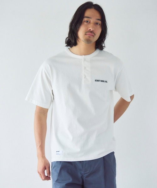【ユージ】　schott Tシャツ Schott N.Y.C（ショット） tシャツ Schott T.O.F.G. EMB. HENLEY T