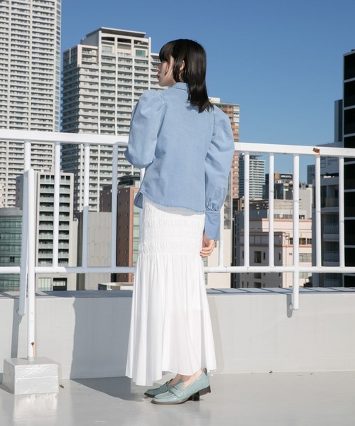「KBF」 長袖シャツ ONE ブルー レディース_画像4
