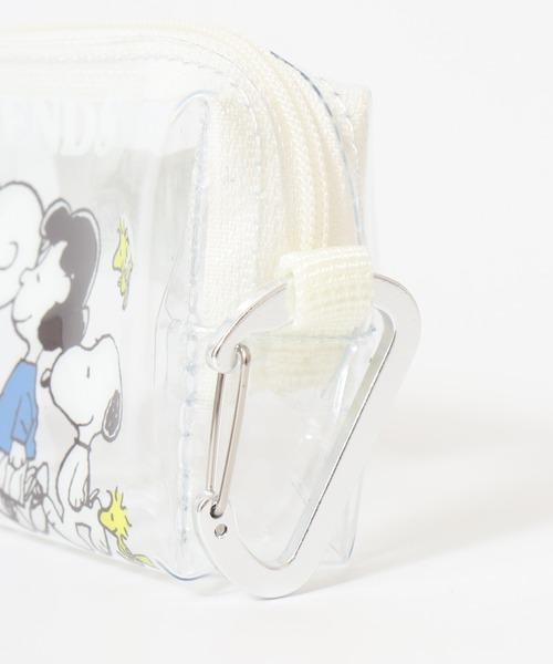 【新品】 スヌーピー SNOOPY 白 ポーチ SNOOPY（スヌーピー） ポーチ クリアミニポーチ カラビナ スヌーピー