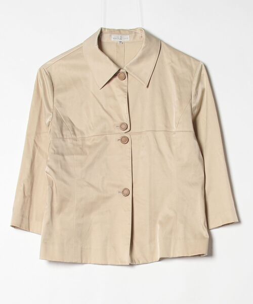 【BALENCIAGA】 ノーカラージャケット　ベージュ　38 BALENCIAGA（バレンシアガ） ジャケット 38 ベージュ レディース