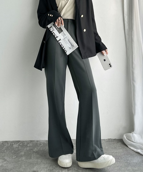 「classicalelf」 スラックス X-LARGE チャコール レディース_画像3