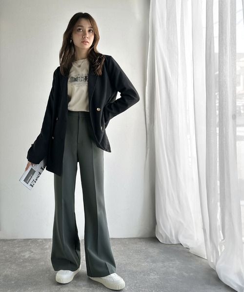 「classicalelf」 スラックス X-LARGE チャコール レディース_画像4