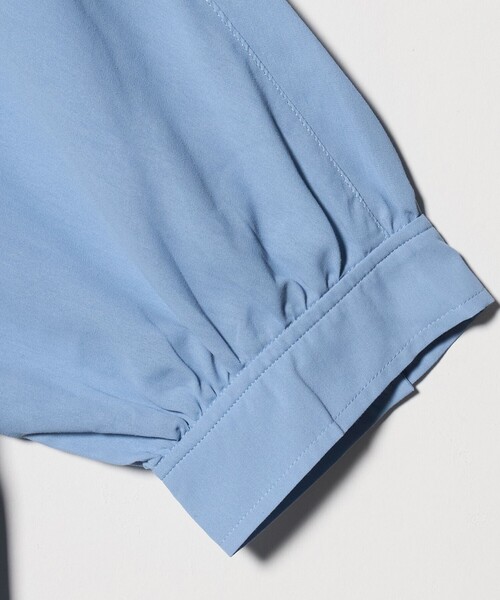ブラウス シャツ 半袖 「WEB限定」「at ease」ノーカラー ギャザー ブラウス UVカット 通気性 レディース | green label relaxing | 14