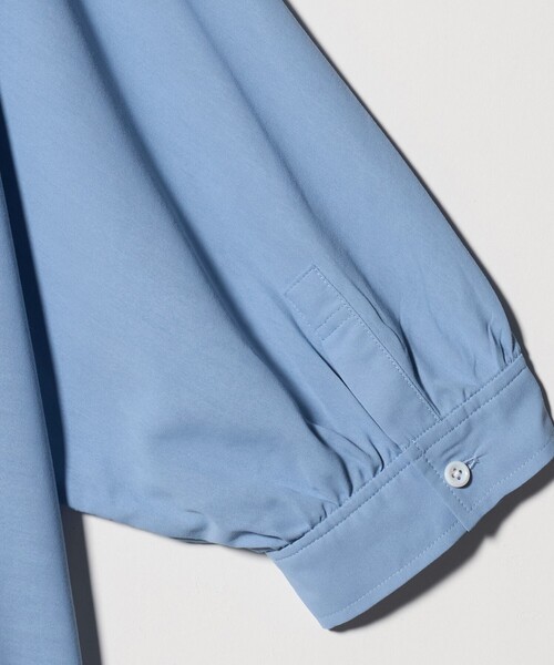 ブラウス シャツ 半袖 「WEB限定」「at ease」ノーカラー ギャザー ブラウス UVカット 通気性 レディース | green label relaxing | 13
