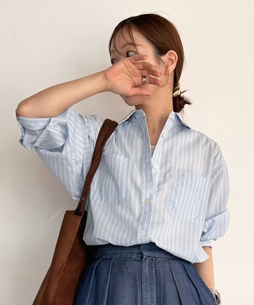 ブラウス シャツ 「低身長caho146cmさんコラボ」UVカット2WAYシャツ レディース | BAYFLOW