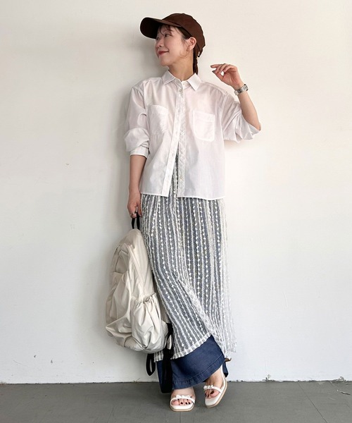 ブラウス シャツ 「低身長caho146cmさんコラボ」UVカット2WAYシャツ レディース | BAYFLOW | 10
