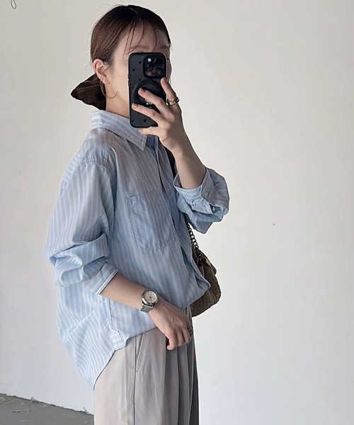 ブラウス シャツ 「低身長caho146cmさんコラボ」UVカット2WAYシャツ レディース | BAYFLOW | 20
