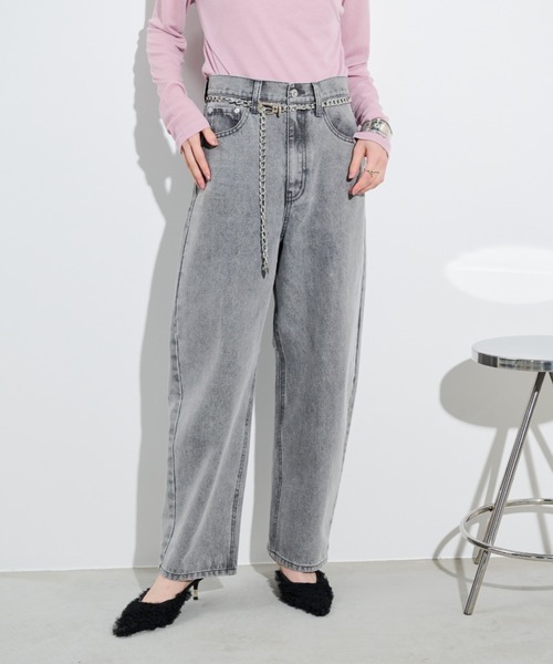 「Shelly island」 デニムパンツ M グレー レディース_画像5