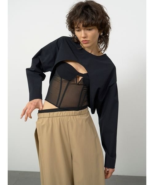 「styling/」 長袖カットソー FREE ブラック レディース_画像4