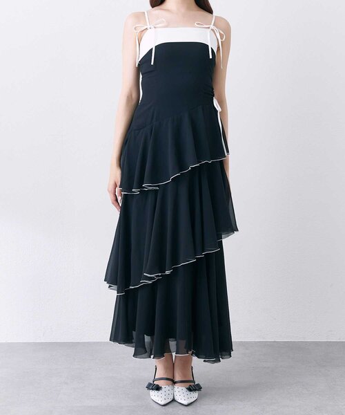 Belle Charme ワンピース 「Belle Charme」Chiffon Tiered Long