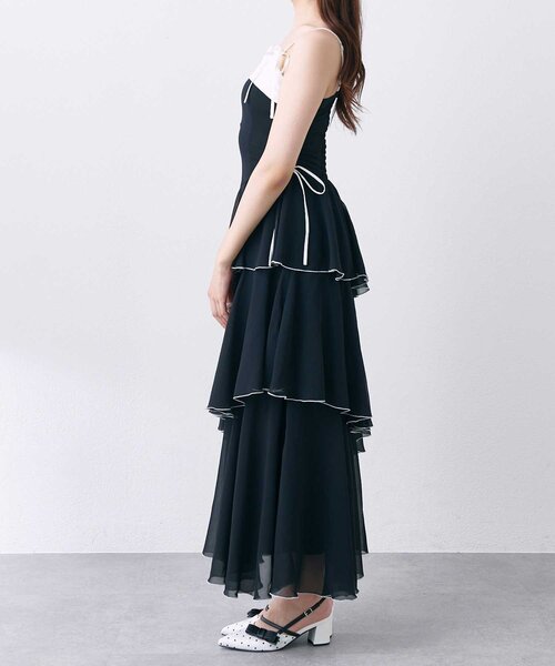 Belle Charme ワンピース 「Belle Charme」Chiffon Tiered Long