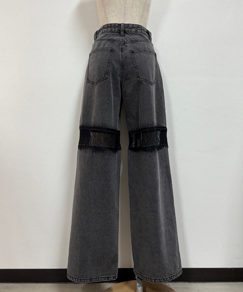 「NOMAE」 デニムパンツ MEDIUM ブラック レディース_画像3