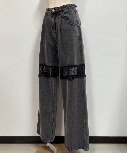 「NOMAE」 デニムパンツ MEDIUM ブラック レディース_画像4